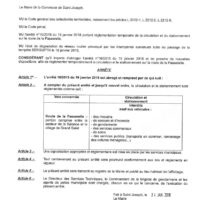 arrêté municipal Route de la Passerelle - Langevin - circulation interdite